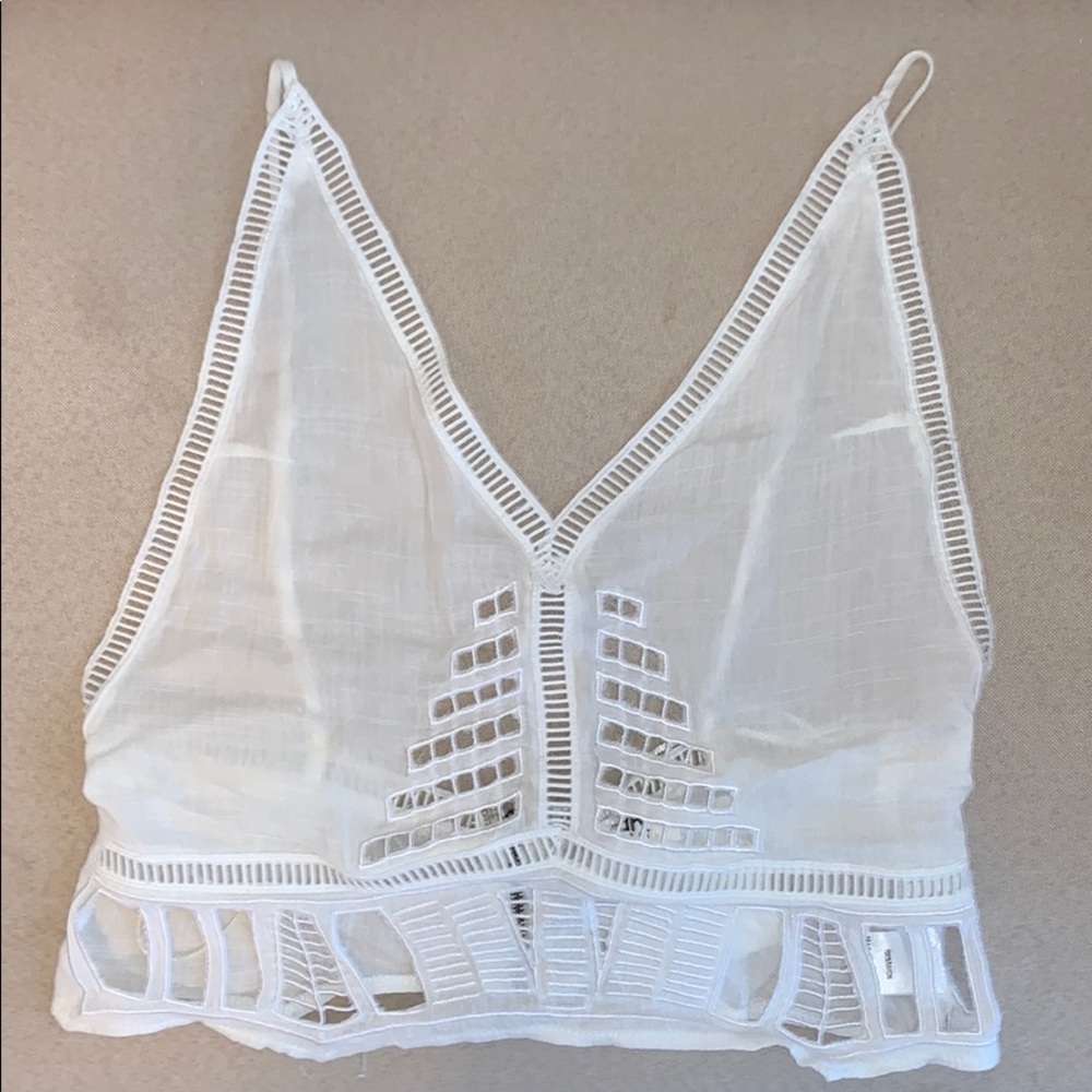 NWT LF white open back top